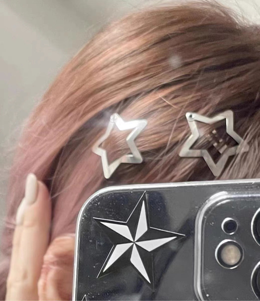 Women's Silver Pentagram Star Hair Card