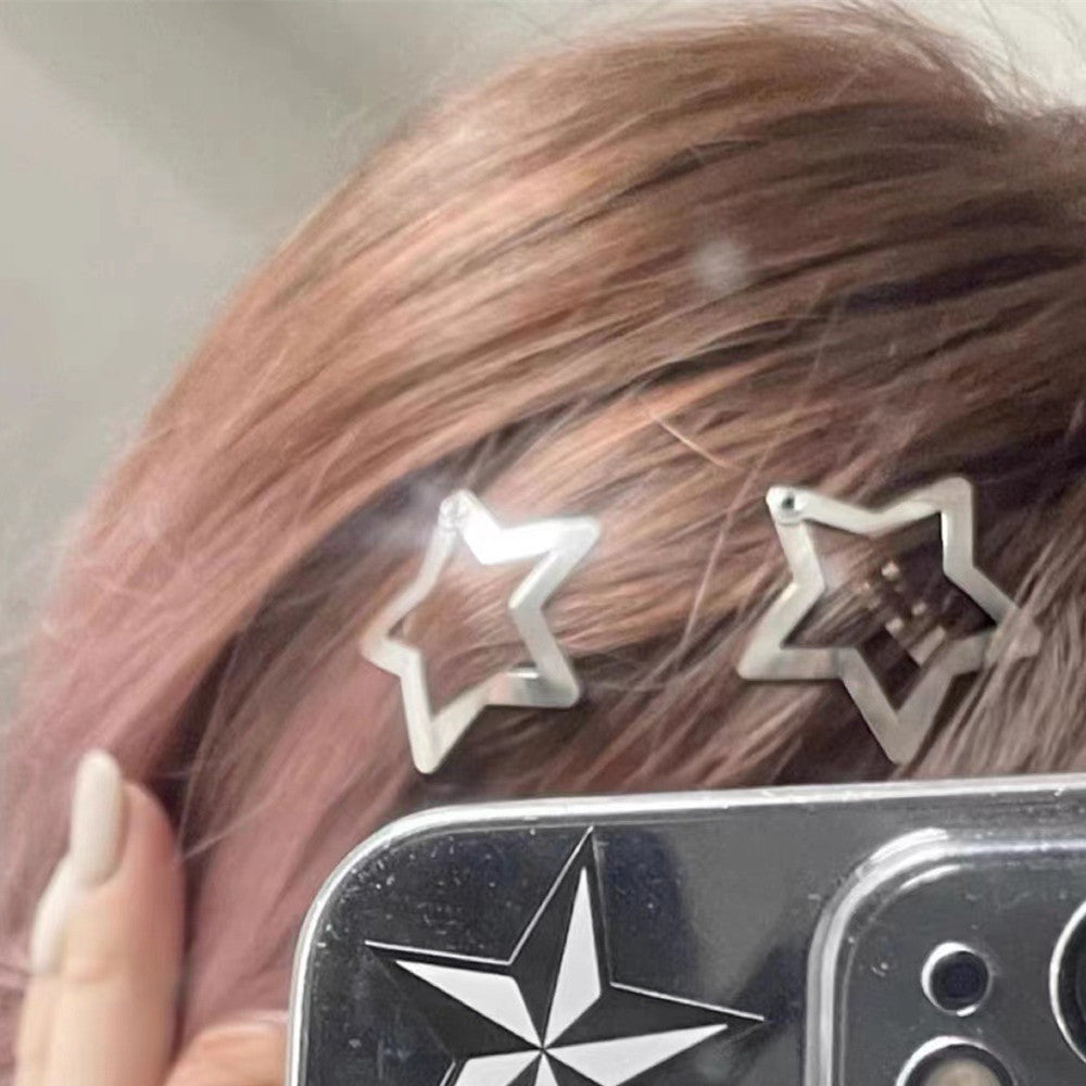 Women's Silver Pentagram Star Hair Card